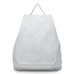 White leather fashion backpack women