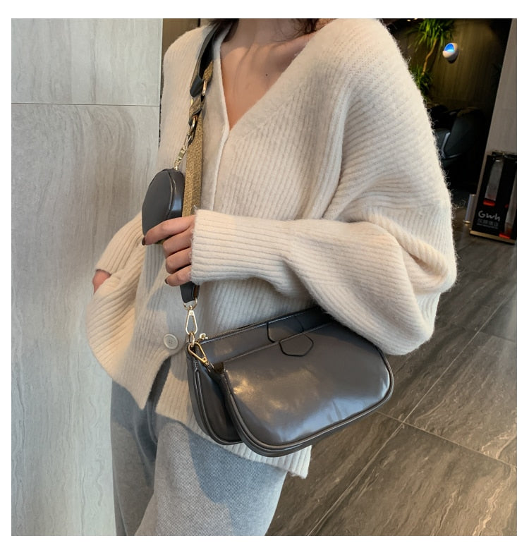 fashion three in one Handbags designer shoulder bags luxury pu leather messenger crossbody bag cusual small purse 3 bag set 2020