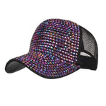 Purple womens baseball cap with Rhinestone